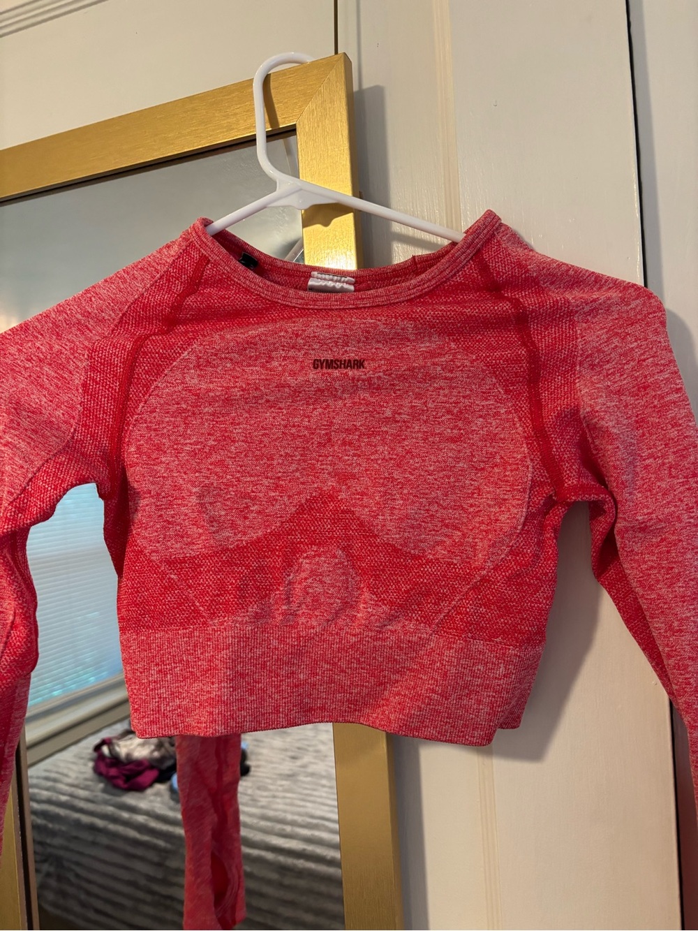 Gymshark Heathered Pink Red Seamless Crop Top